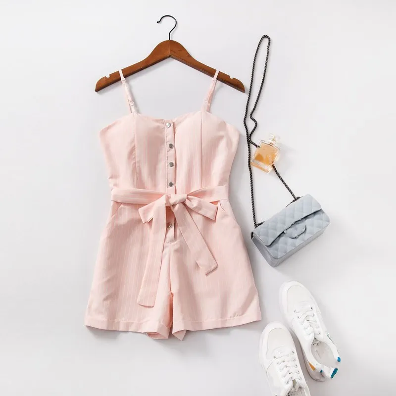 

Women's Playsuit Striped Slim Rompers Bodycon Strapless Jumpsuit Short Pockets Casual Sexy Summer Solid Playsuit