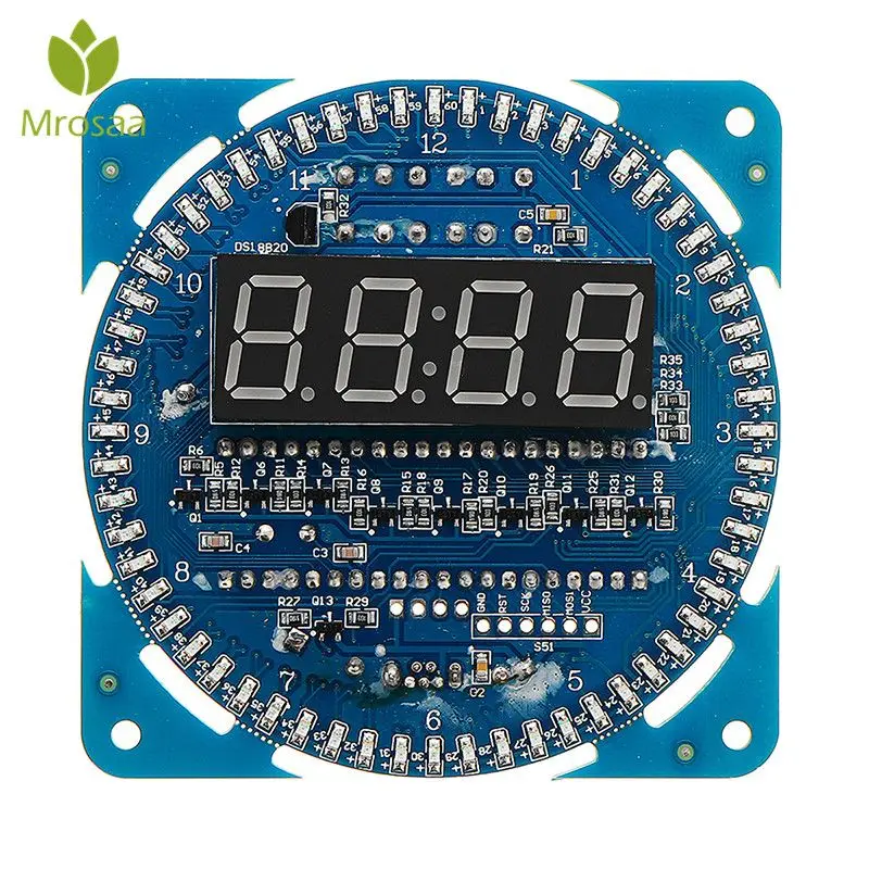 DS1302 вращающийся светодиодный дисплей DIY креативный Электронный Будильник