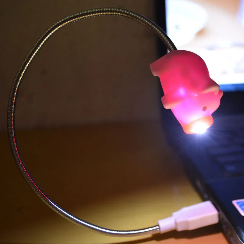 Konesky светодиодный мини Милая Розовая свинка гибкая USB лампа портативный супер