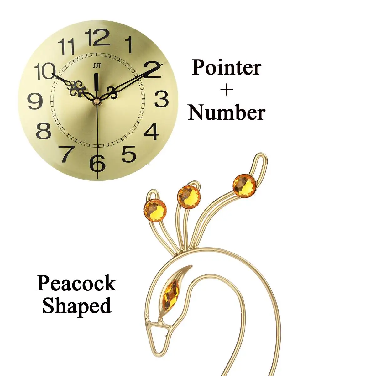 Большие 3D золотые алмазные настенные часы Павлин металлические часы для дома гостиной украшения DIY часы ремесла украшения подарок 53x53 см