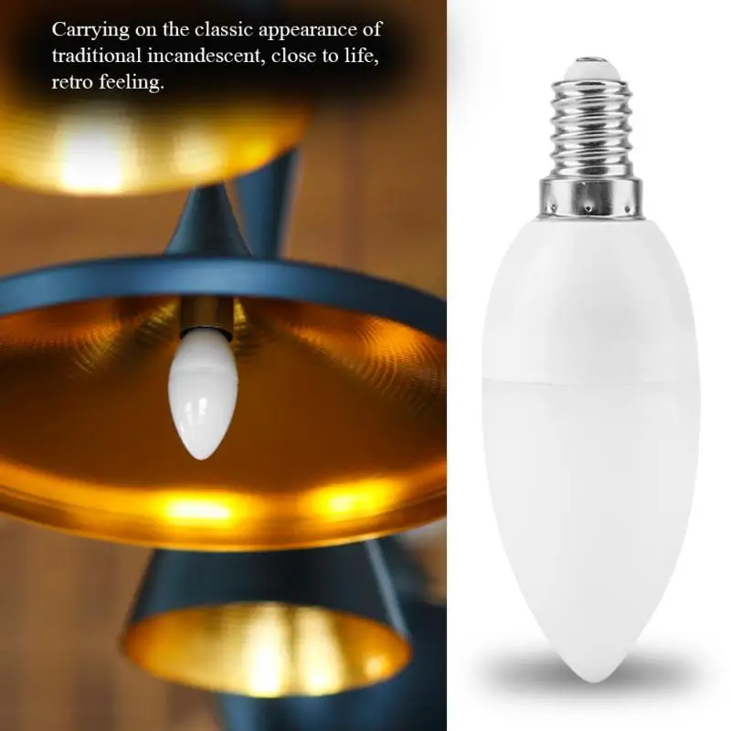 

E14 LED Light Bulb Lamp Bulb Retro Style For Home Candle Shape AC 220V lampada led
