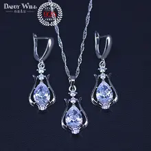 Серебро 925, ювелирный набор для женщин, модное бисерное ожерелье, серьги-капли, кольцо, 4 шт., свадебный костюм, ювелирные наборы, украшения