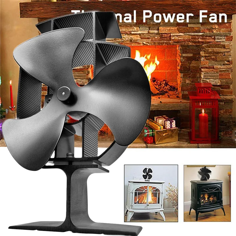 

3 Blade Heat Self-Powered Wood Stove Fireplace Fan Quiet Top Log Burner Ecofan