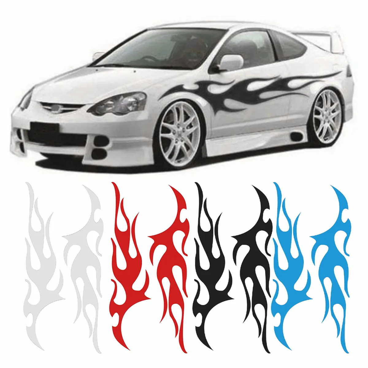 Автомобильная виниловая наклейка с эффектом пламени 12x48 дюймов|Наклейки на