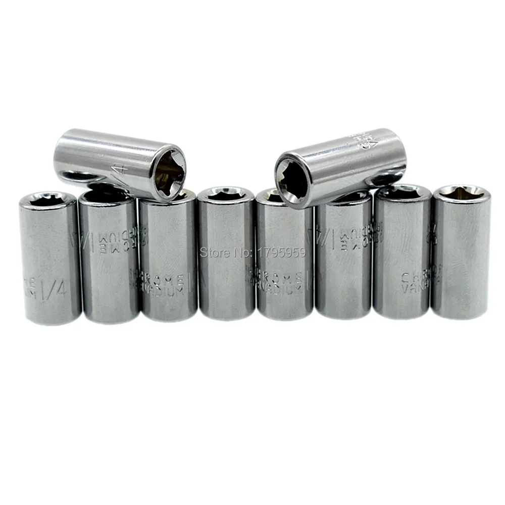 

10pcs 1/4" Square Drive to 1/4" Hex Shank Quick Release Impact Socket Bit Adapter Screwdriver Bit Holder Conversion Tool Adaptor