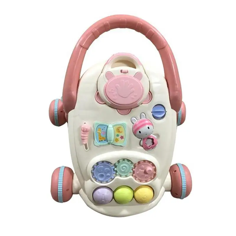 

Cute Baby Walker Toys Multi-functional Toddler Trolley Sit-to-Stand Musical Walker with Adjustable Screw for toddler bebe