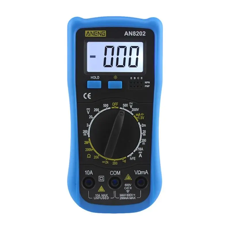 

Multi-function AN8202 Digital LCD Multimeter Backlight AC/DC Ohm Voltage Ammeter Practical Tester Current Analysis Instruments