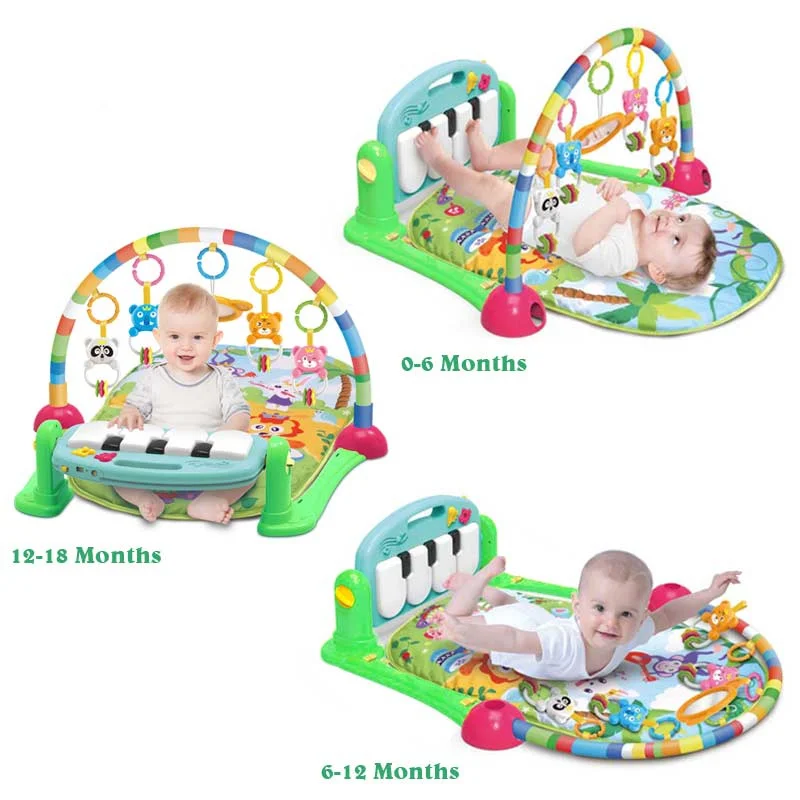 

Baby Puzzle Educational Baby 3 in 1 Gym Play Mat Crawl Carpet Piano Keyboard Projection Rattle Develop For Children Mat