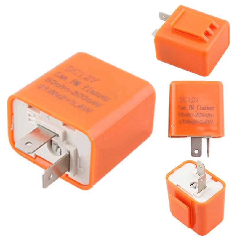

1pc 2Pin 12V Motorcycle Blinker Adjustable LED Flasher Relay Turn Signal Indicator Hyper Flashing