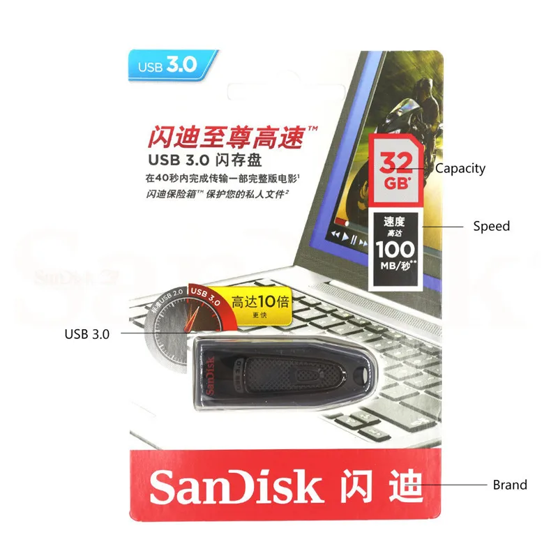 SanDisk CZ48 usb флеш-карта памяти 64 Гб 128 ГБ накопитель 3,0 Флешка 32 Гб 128 ГБ usb флеш-карта высокоскоростная флеш-карта памяти