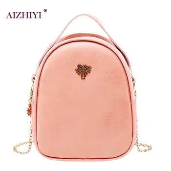

Ladies Fashion Solid Color Tree Decor Leather Shoulder Messenger Handbags Women Small Chain Shell Crossbody Top-handle Bags
