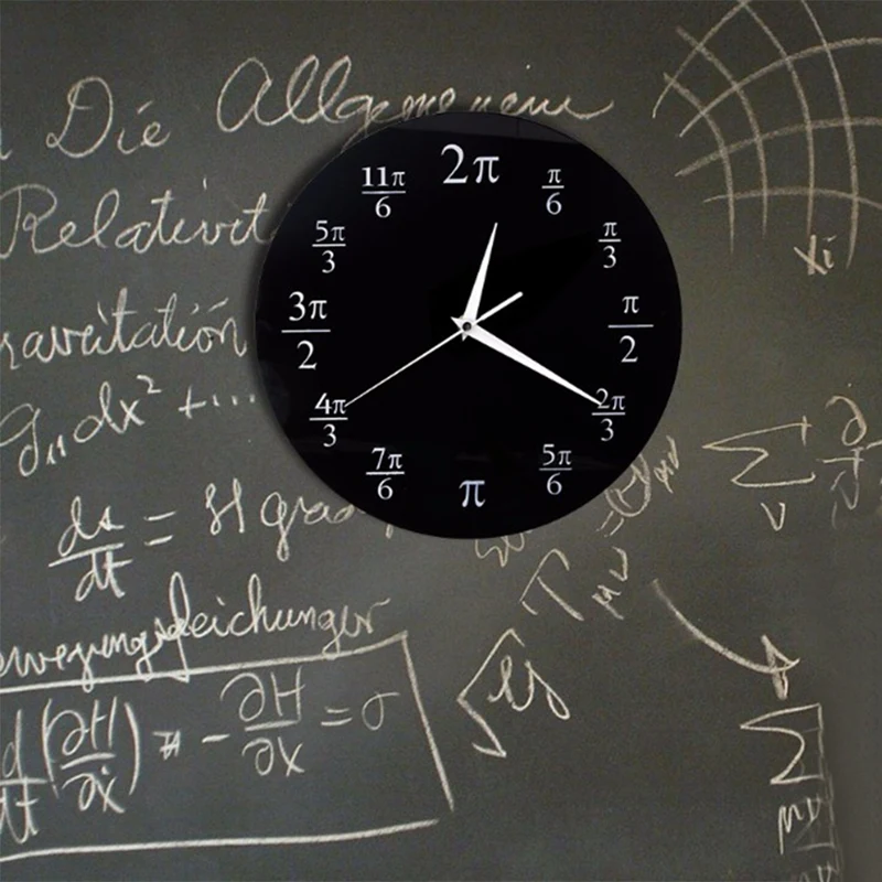 Настенные часы математические Pi классная комната, для стен декор черный викторины настенные часы домашний декор чудак, дурачок Математика шикарный подарок