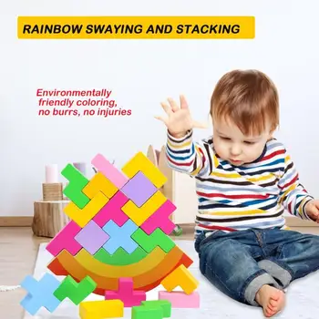 

Jigsaw Set Colorful Baby EducatioBaby Wooden Tetris Stacking Toy Kids Children Jigsaw Puzzle Educational Toy