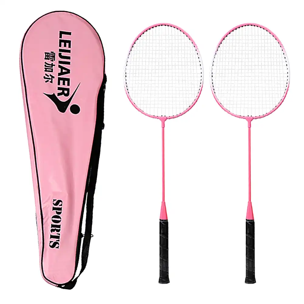2 Player Badminton Racket Set Aluminum Indoor Outdoor Sports Practice Equipment