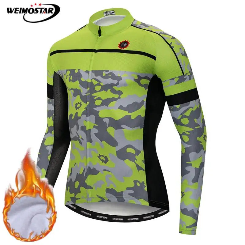 

Weimostar Pro Team Winter Cycling Jersey Long Sleeve Men Windproof Bicycle Cycling Clothing Thermal Fleece mtb Bike Wear Clothes