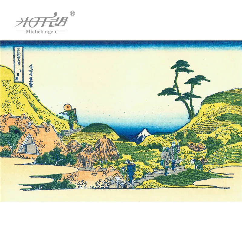 Микеланжело деревянные пазлы Ukiyoe 36 видов Маунт Фудзи ниже Meguro Katsushika Hokusai
