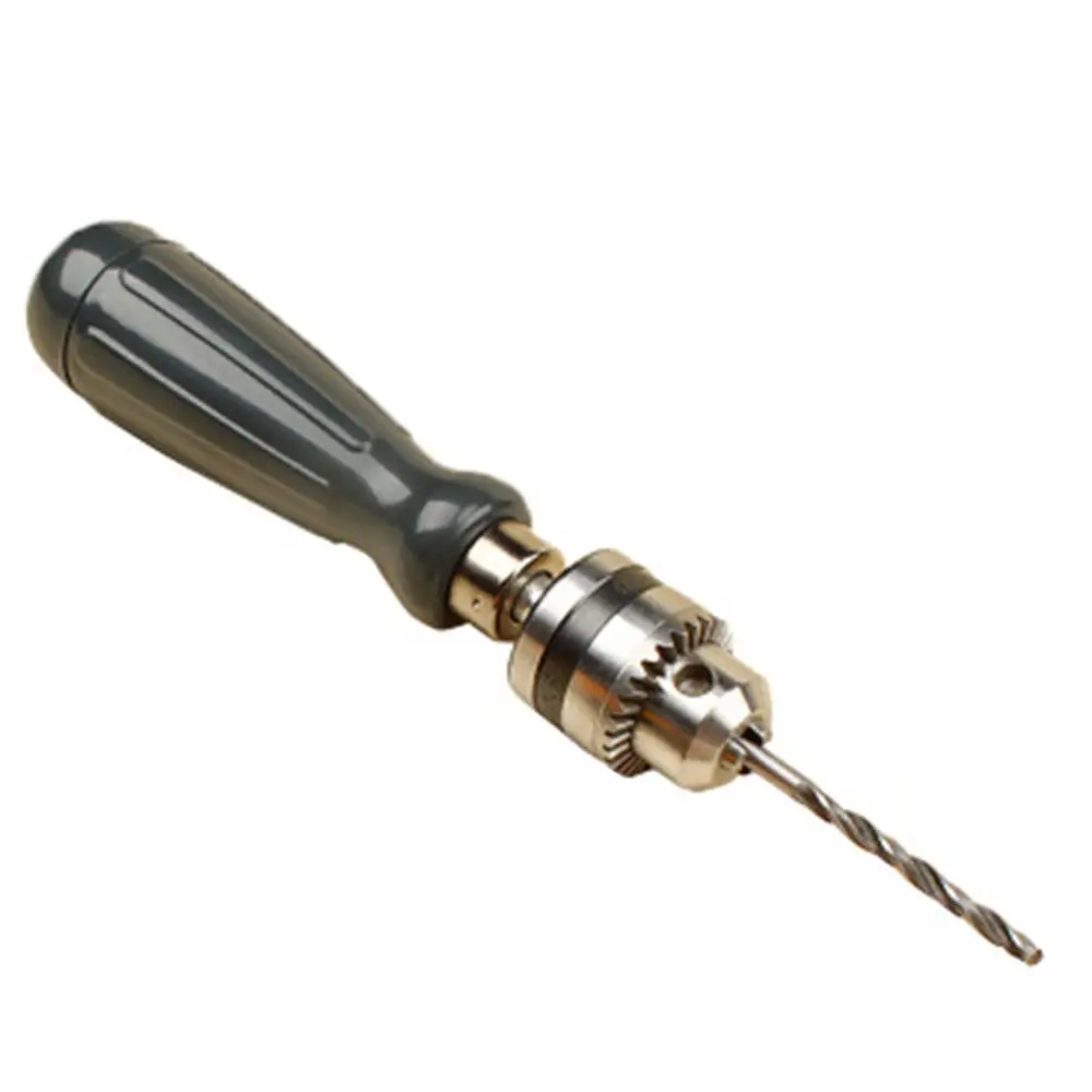 

Large Key Hand Handle Twist Drill With 5 Bits Simple Hand Drill 6mm Hand Pick With Drill Bit Sleeve