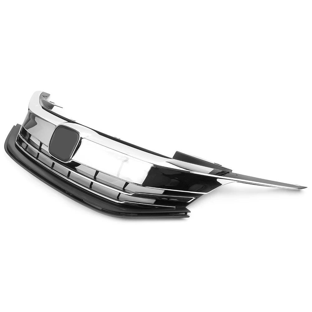  Front Grille Upper Grill For Honda Accord Sedan 9th 2016 2017 16 17 Chrome Black ABS Plastic Auto C