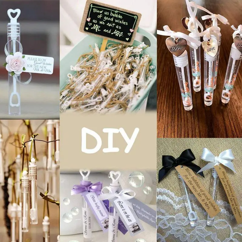 

Wedding Wand Heart Tube Bubbles 60pcs Wedding Favours Table Decoration Party Accessories