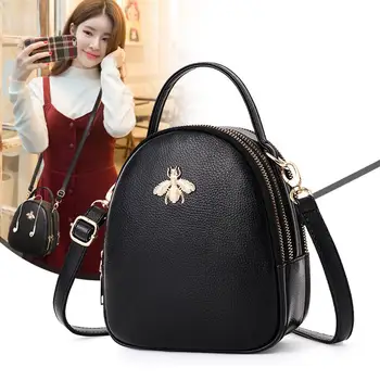 

PinShang Women Cute Bee PU Leather Single-shoulder Bag All-match Casual Single Shoulder Bag Fashion Handbag Travel Bags zk30