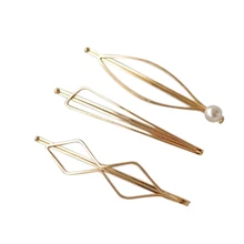 HTHL-Минималистичная изящная жемчужина маркиза треугольной формы ромб Золотая заколка в виде геометрических фигур заколки для волос аксессуары заколки Sta