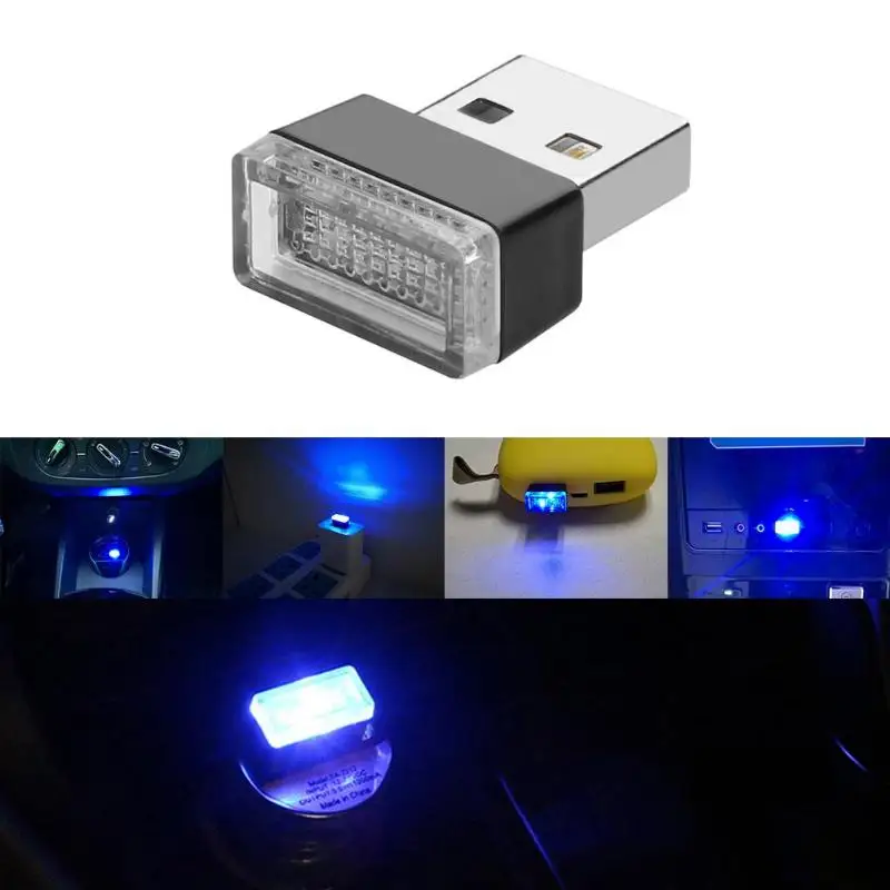 Мини автомобильная интерьерная атмосферная лампа USB светодиодная Зажигалка