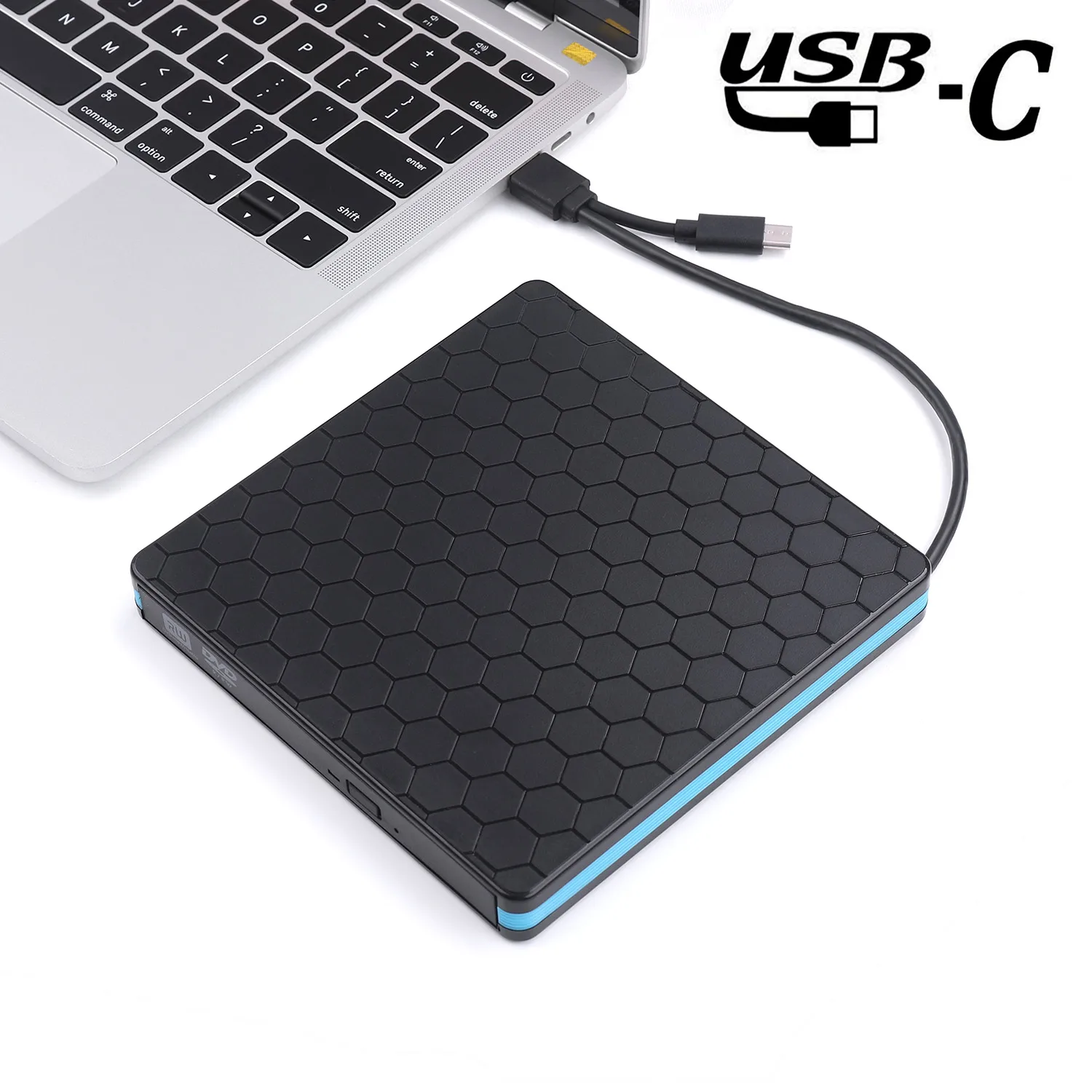 

10pcs/lot Cablecc Cablecc USB 3.0 Type-C Portable Slim DVD / CD Rom RW Rewriter / Writer / Reader to External CD DVD Drive