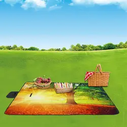 1 шт. 3D Печатный узор Коврик для кемпинга пикника водостойкий складной Плед Пляжный туристический матрас (солнечный лес узор)