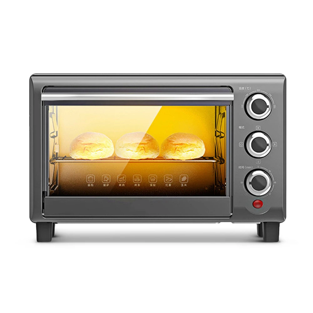 

16L Household Electric Oven 100 - 230 Deg.C Adjustable Temperature 3 Heating Modes 6 Timing Options