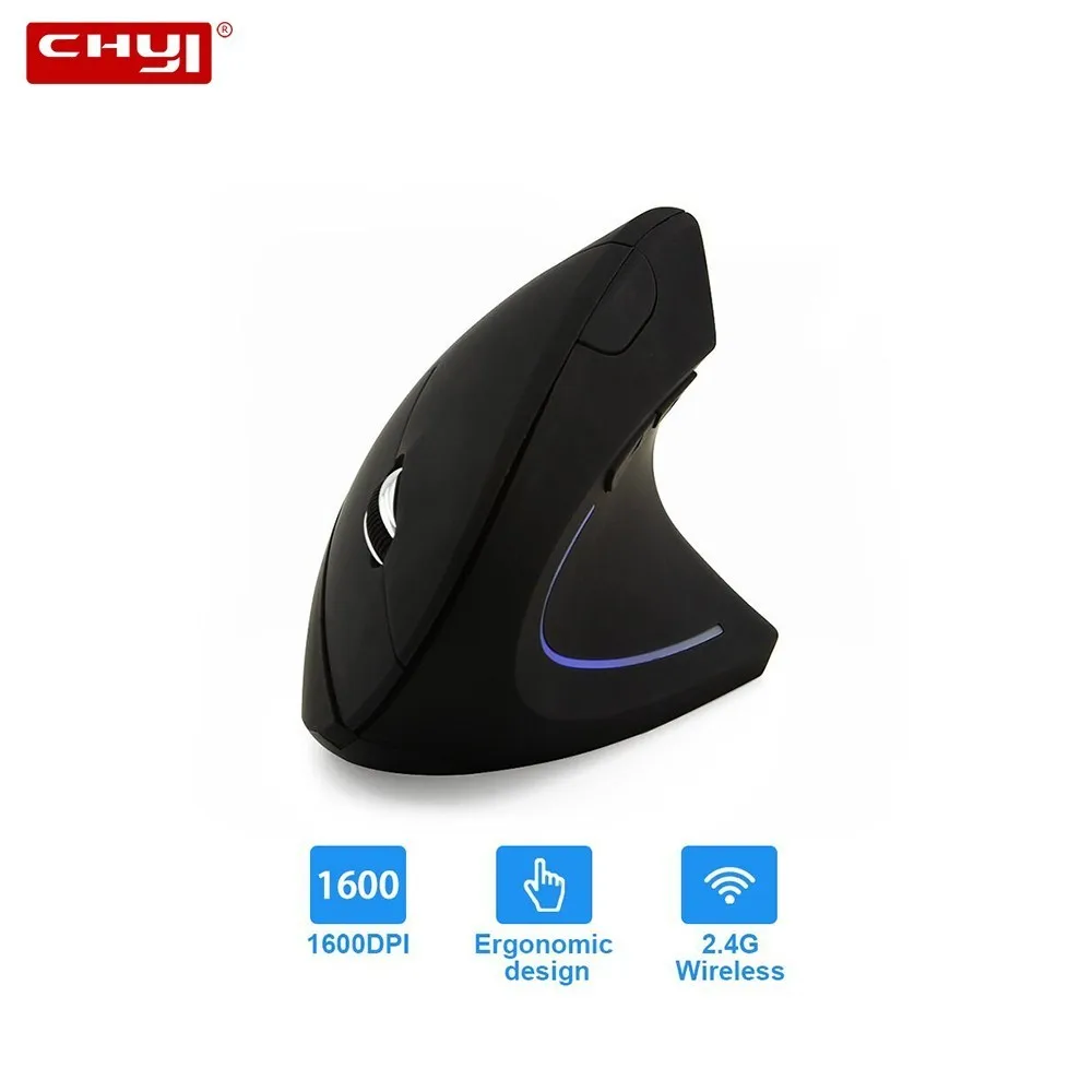 

CHYI PLUS Ergonomics Vertical Gaming Wireless Mouse 6 Buttons 4000 DPI Optical RGB Wireless Right Hand Mice For PC Laptop