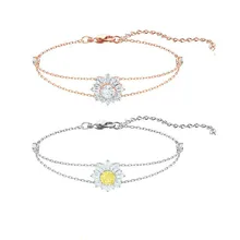 Изысканное серебро розовое золото цвет модный браслет талисман подарки для солнечного света цветок Защита от солнца для женщин ювелирные изделия