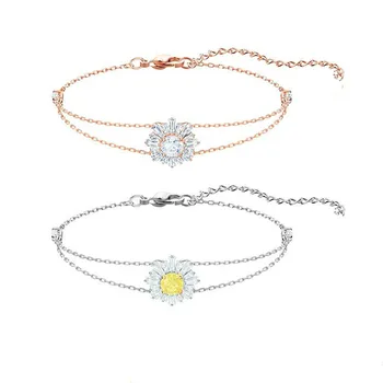 

Fine Rose Gold Colour Trendy Charm Bracelet Gifts For Sunshine Flower Sun Women Jewelry Fashion