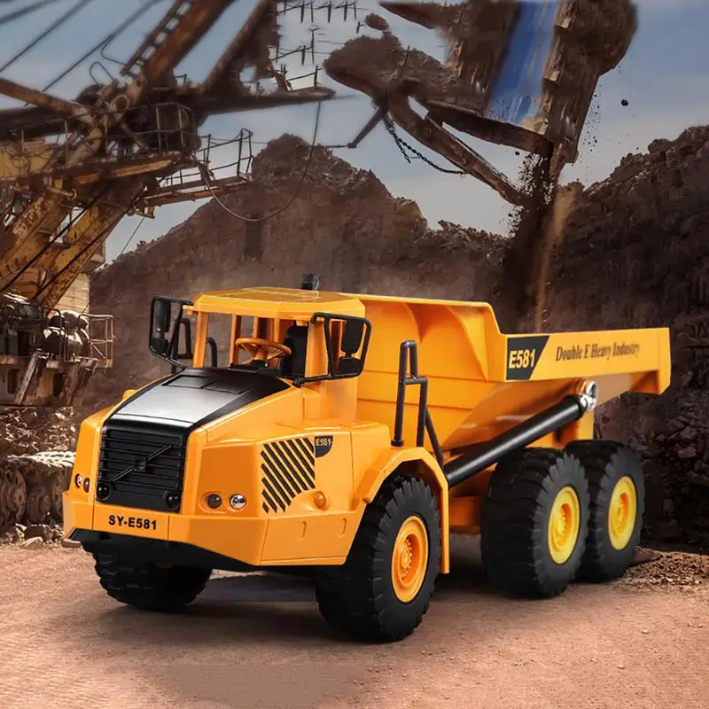

Toy Car Model - Large Remote Control Articulated Dump Truck Transportation Model Car Engineering Large Truck Tipping Bucket Car