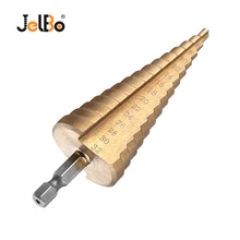 JelBo 4-32mm Step Drill Bit HSS Drilling Power Tools Hex Titanium Step Cone Drill Bit Taper Hole Cutter woodworking for Metal hex titanium step cone drill bit hole cutter 4 32mm hss 4241 for sheet metal