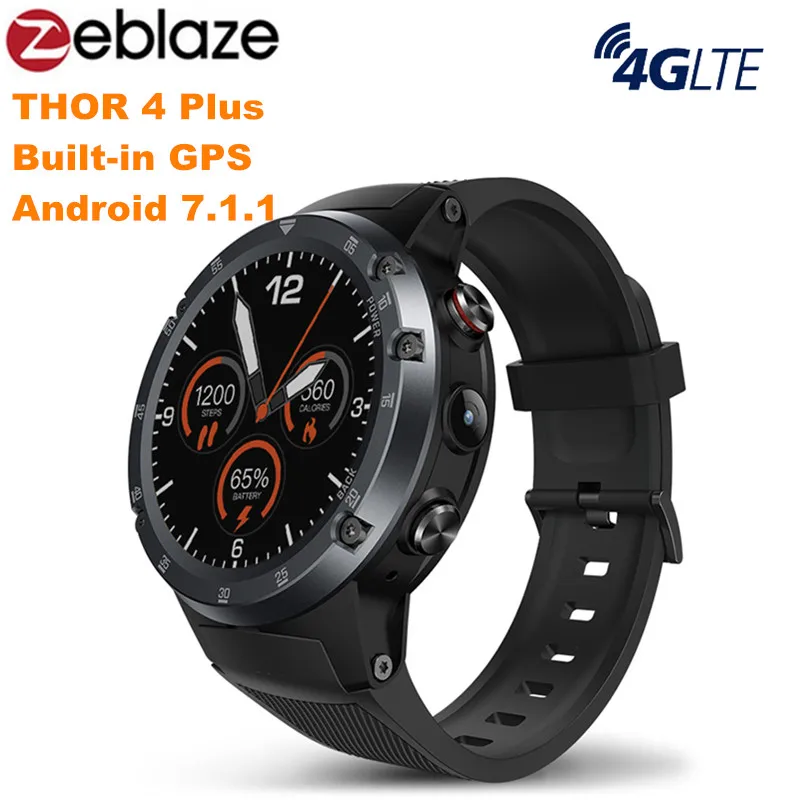 

Original Zeblaze THOR 4 Plus Smart Watch Phone Android 7.1 4G LTE Heart Rate Monitor GPS Smartwatch Message Reminder