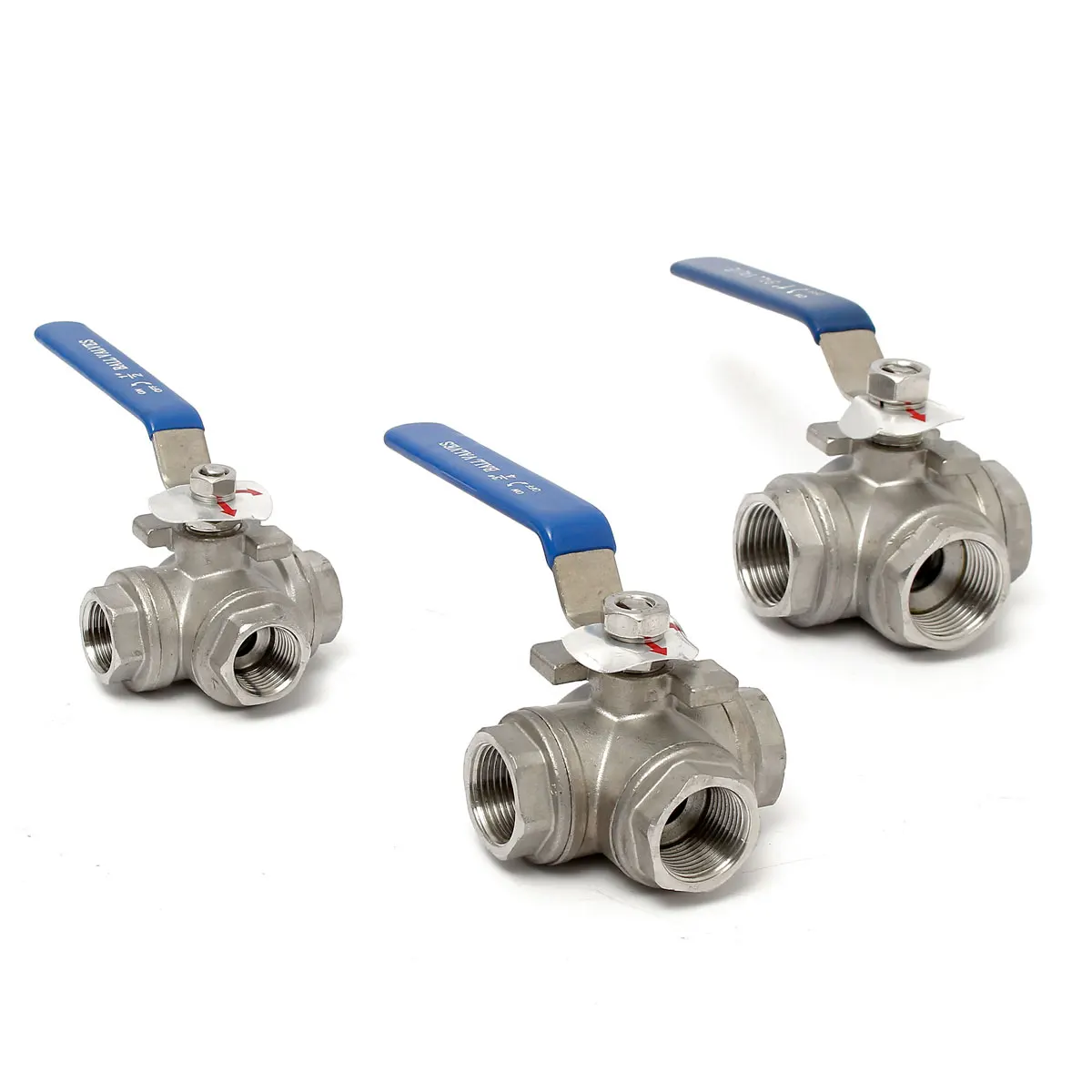 DN15/20/25 3 Way Fixed Ball Valve Water Filter Adapter Threaded Ball