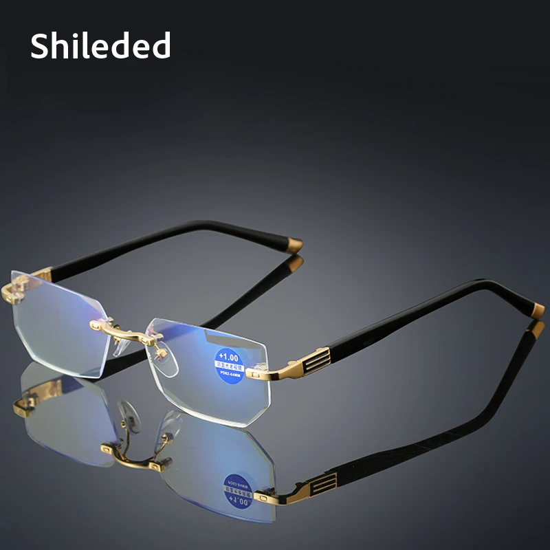 Роскошные очки со стразами для чтения Shileded HD объектив Для мужчин алмазные