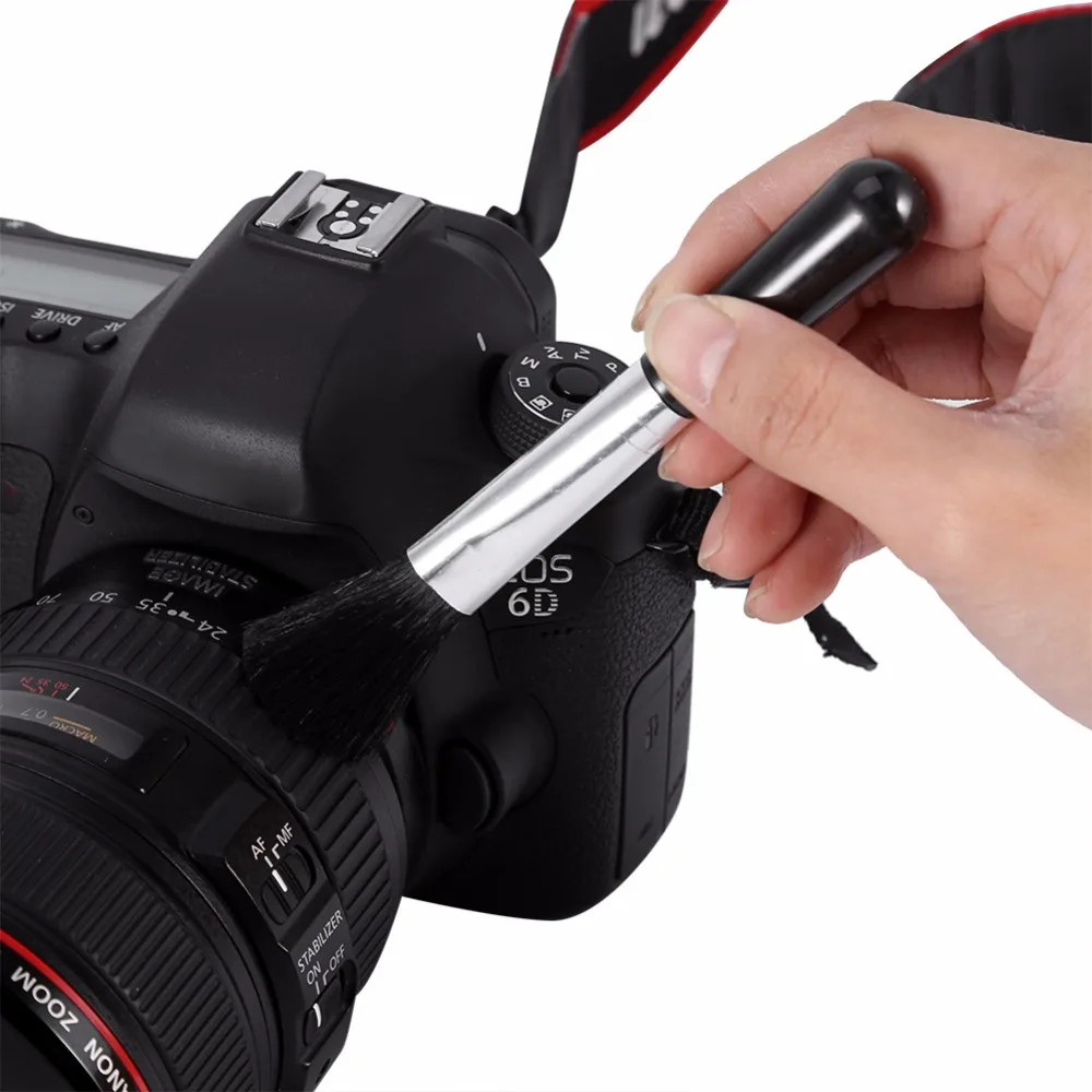 1 х объектив камеры для очистки экрана пыли щетка+ 1 х пылеуловитель+ 1 х микрофибра чистящая ткань комплект для Canon Nikon sony DSLR камера