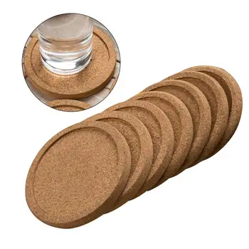 

12 Pcs Cork Coasters Absorbent Simple Table Placemat Dining Mat Water Tray Drink Coasters for Home Restaurant Office Bar