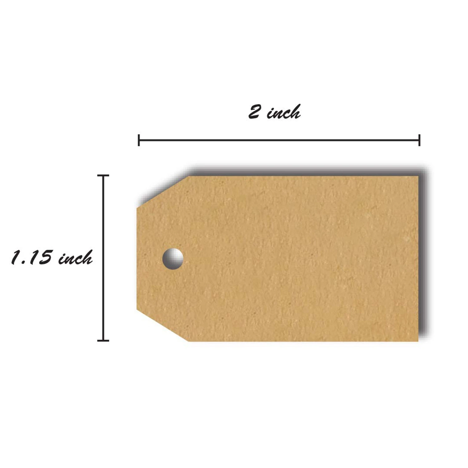 AAAJ-1.15 inchX2 inch Kraft Gift Tag Stickers / 300 Labels Per Roll/Permanent Adhesive