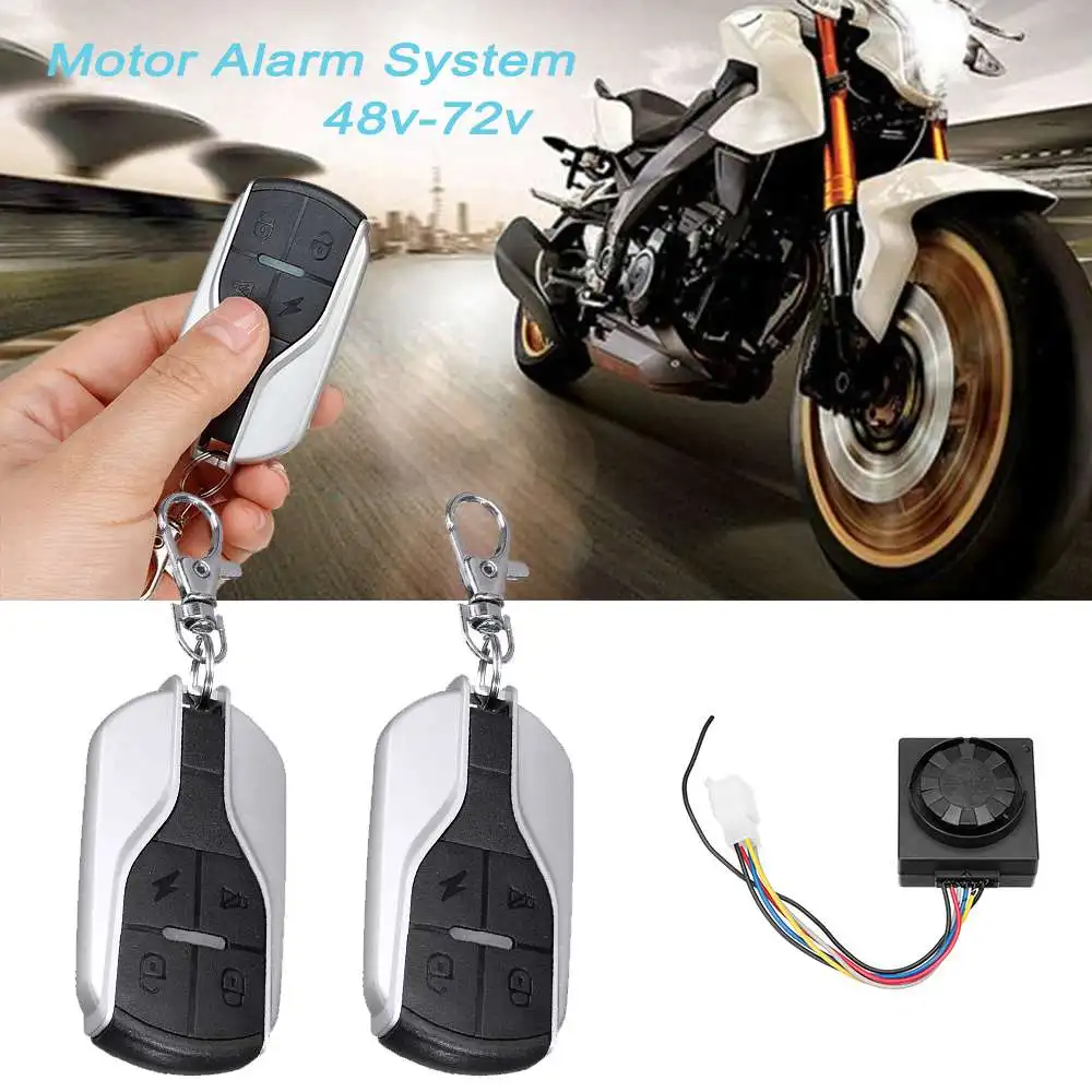 

48v-72v Motorbike Security Set Locking Alarm Remote Central Motorcycle Burglar Alarm Kit Motorbike Bike Alarm