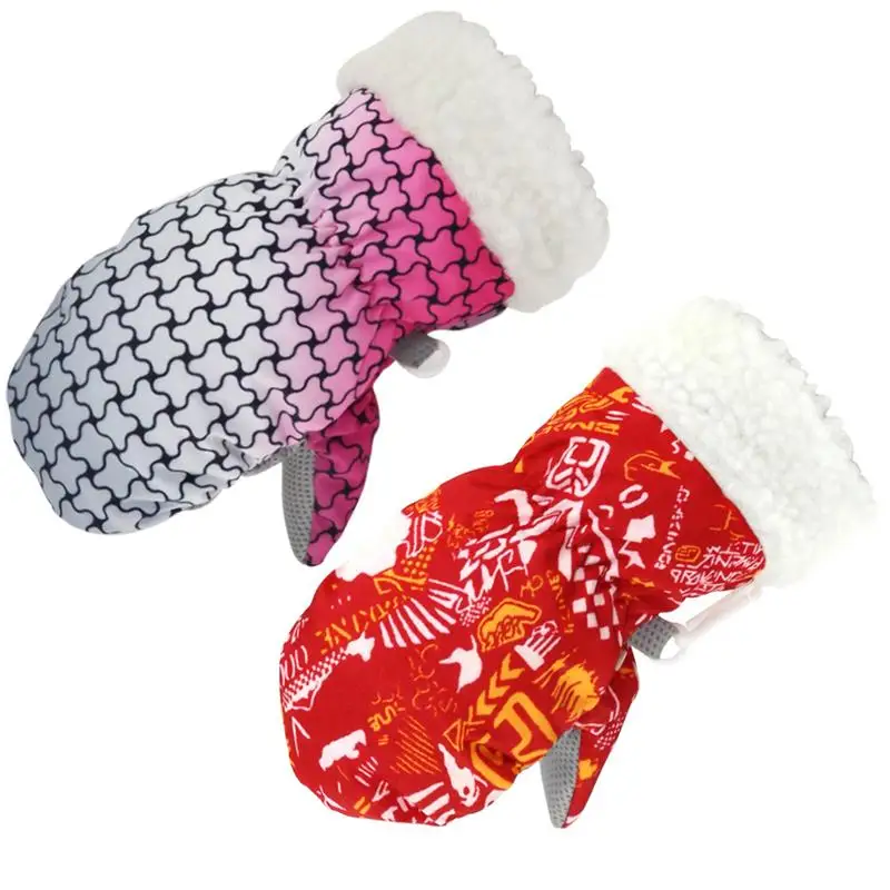 Зимние перчатки на Рождество Детские утолщенные теплые лыжные перчатки милые водонепроницаемые ветрозащитные спортивные перчатки рождественские подарки