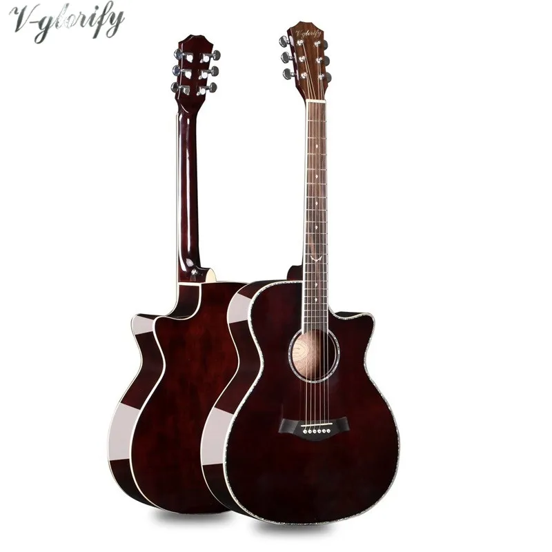 

hand-polish high quality solid wood acoustic-electric guitar and more colors