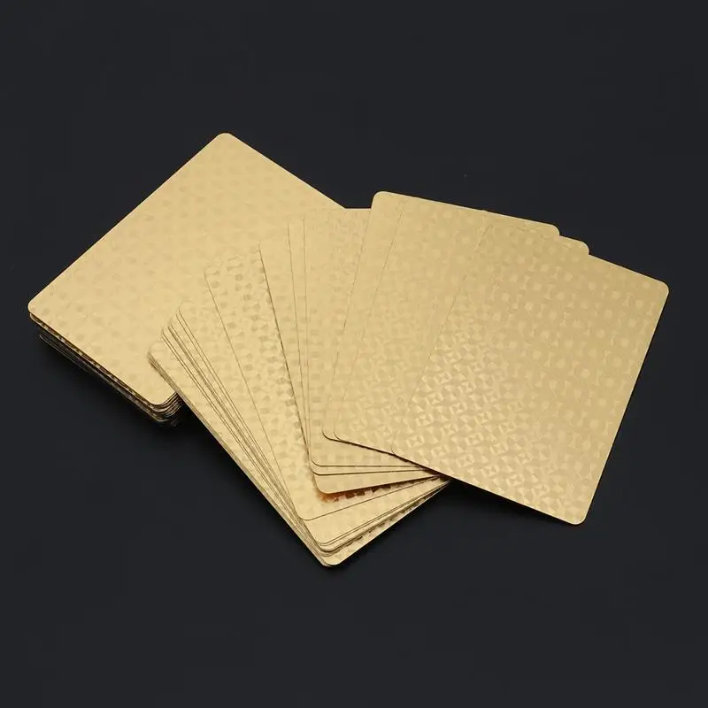 High Quality Waterproof Playing Cards Plastic Gold Foil Poker Cards Table Games Gambling Joker Playing Card Magic Tricks Tool