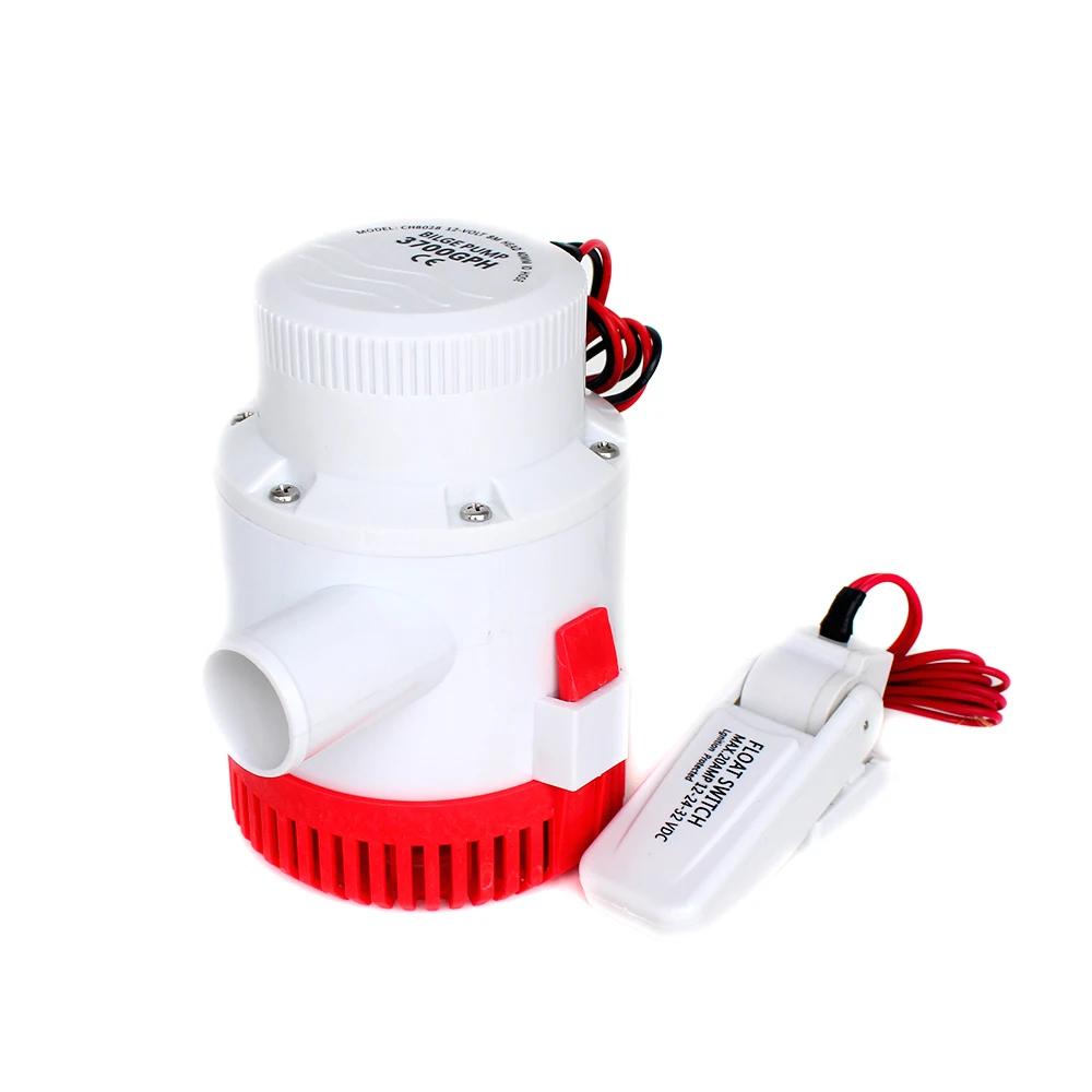 Большой поток dc 12v 24v Трюмный насос 3700GPH Электрический водяной для лодок водяного