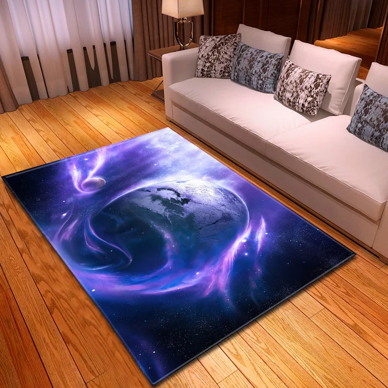 3D Galaxy Звездное небо печатные ковры для гостиной, спальни, коврики для гостиной, чайный коврик для стола, мягкий фланелевый декоративный ковер большого размера