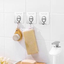 1pc Transparent Wall-mounted Sticky Hook Wall Hook Traceless Hook with Back Adhesive For Hanging Kitchen Bathroom Accessories