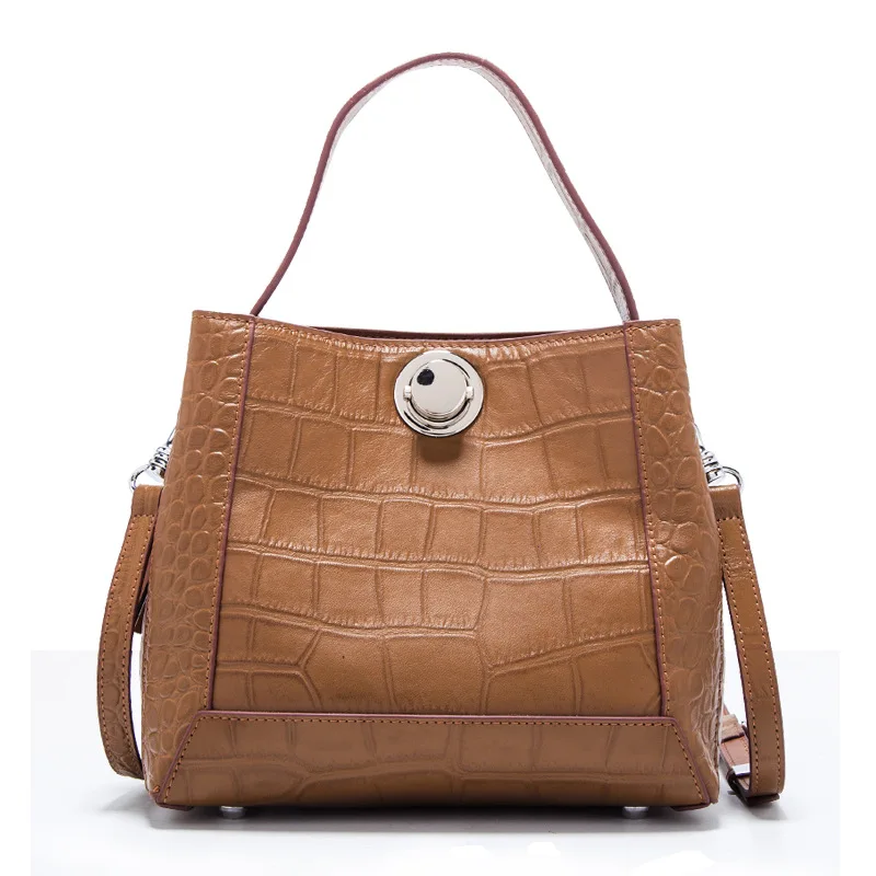 

New Crocodile Pattern Soft Leather Women Bag Europe America Wind Large Capacity Handbag Fashion Wild Shoulder Crossbody Bag