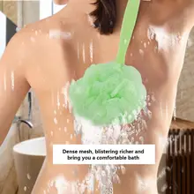 Переносная Ванна душевая щетка сетка подвесная супермягкая губка с пластиковой длинной ручкой щетка для тела аксессуары для ванной комнаты 3 цвета