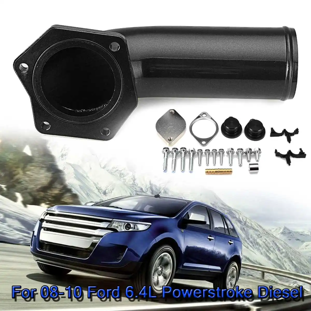 

Exhaust Block-Off Plate EGR Valve Cooler Delete Kit Intake Elbow 6.4L Powerstroke Diesel For Ford 2008 2009 2010